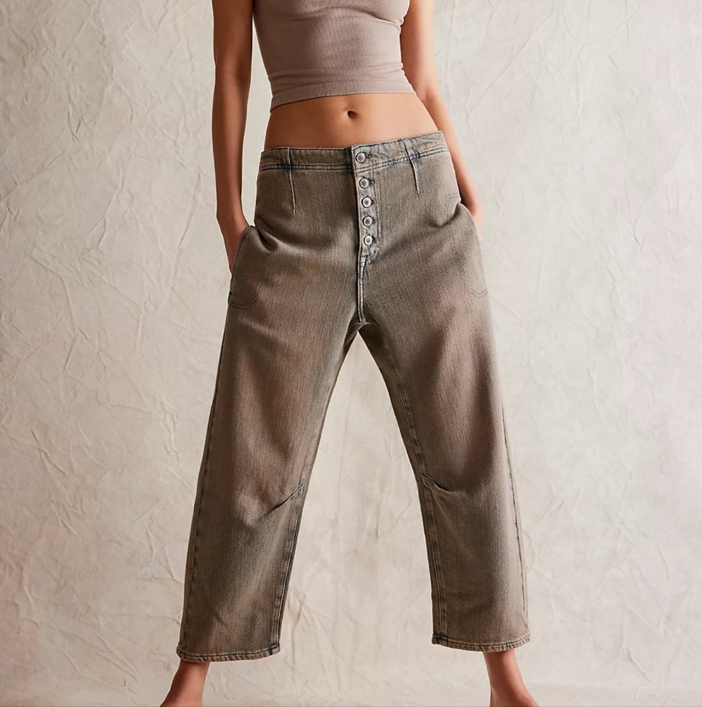 Washed Olive High-Rise Button-Fly Women's Jeans